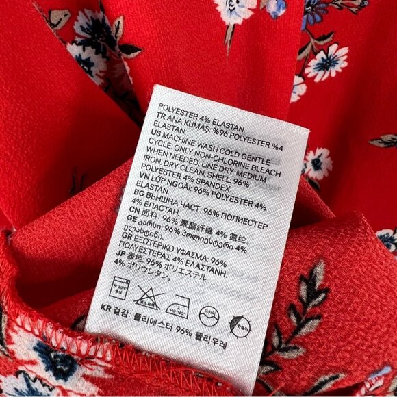 Divided cardigan kimono open front waterfall flowers Floral Red Kimono Cardigan - Picture 9 of 10